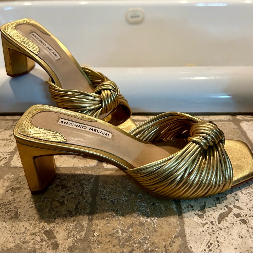 Antonio Melani Gold Women's Heeled Sandals